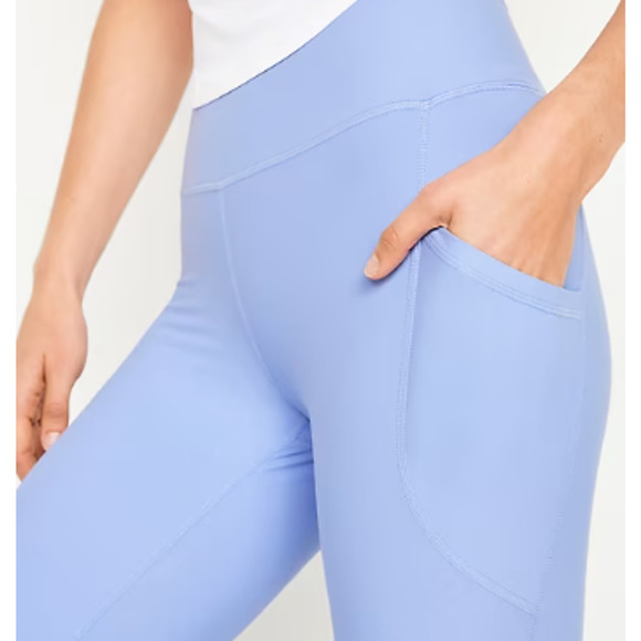Old Navy Women's Blue High-Waisted PowerSoft 7/8 Pocket Active Leggings Sz Large - Picture 5 of 7